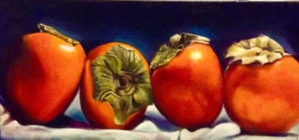 Persimmons, a still life painting by Ruth Phillips